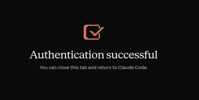 Claude-Code-Seite Authentication successful nach dem Zulassen