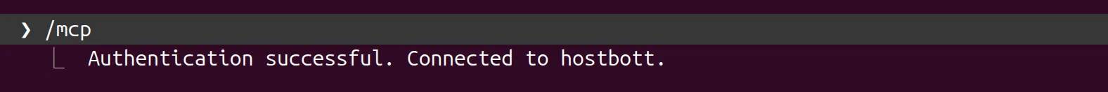 Claude Code nach /mcp: Authentication successful. Connected to hostbott.