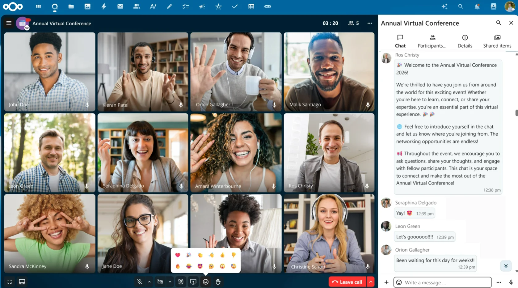 Nextcloud Talk: Video-Call, Screen-Sharing, Chat